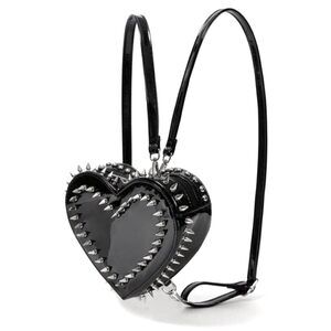 2081 Y2K Style Heart Backpack Fashion Heart Studded Bag Cute Punk Street